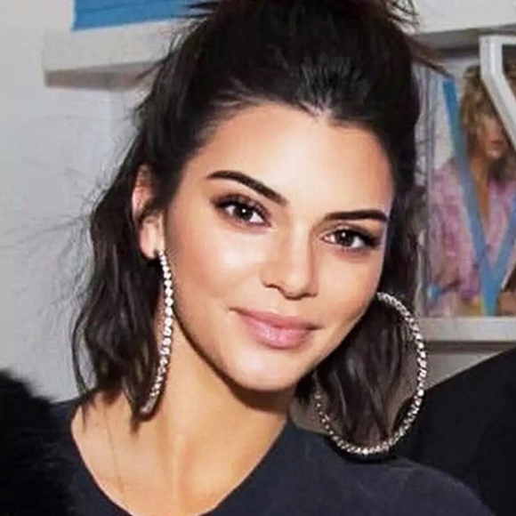 Big Hoop Crystal Earrings - Picture 6 of 13